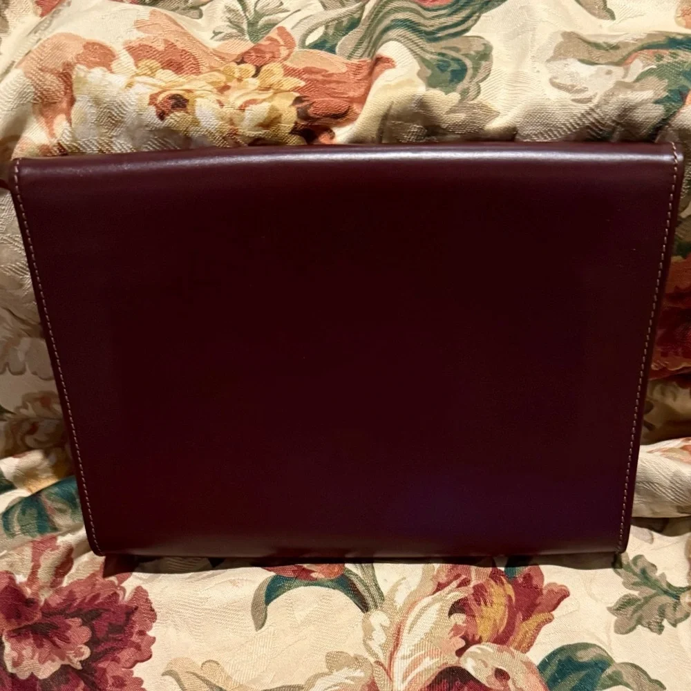 EUC Cartier Leather Pouch/Clutch, Burgundy